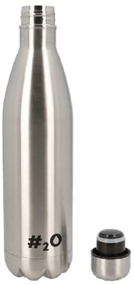 PURO Bottiglia Termica H2O 500 ml Steel Borraccia Termica 500 ml, Bottiglia in Acciaio ARGENTO SILVER