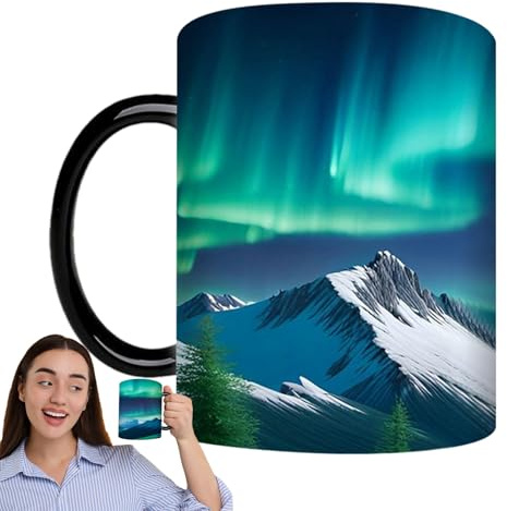 Farbwechselbecher | 350ml Polarlicht Wärmeänderung Tasse,Keramik Tassen Für Einweihungsparty Halloween Café Weihnachten Kollegen Küche Bester Freund