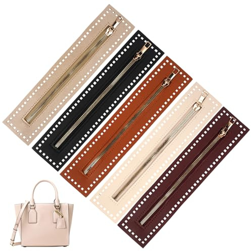 EXIN DECHEN Kit Cerniera Pelle PU 27 x 5.7 cm, 5 Colori | Telaio Cerniera in Pelle, Accessori per Borse DIY, Per Maglia Uncinetto, Borsa a Mano
