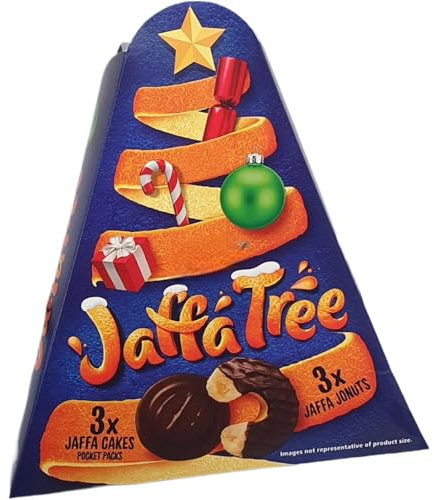 Chocolate Orange Tree Gift Box 6 Pack Includes 3 Chocolate Cakes and 3 Chocolate Donuts Fun Festive Treat Sharing Box for Families and Friends