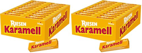 Karamell RIESEN – 80 x 29g Stange – Karamellkaubonbons mit intensivem Karamellgeschmack (Packung mit 2)