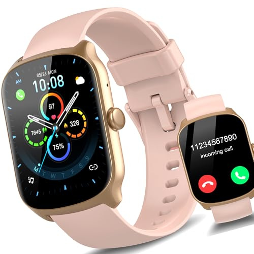 STECEi Smart Watch for Men Women Bluetooth Calls, 110+ Sport Modes, IP68 Waterproof Fitness Watch for Android iOS, Rose