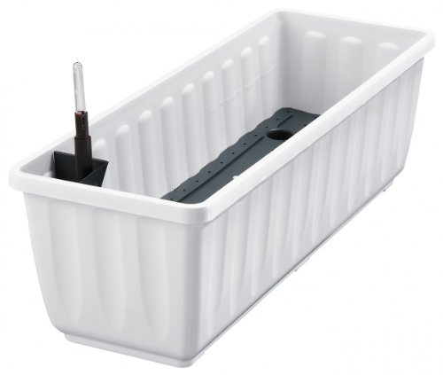 Blumenkasten AQUA FLOR Plus mit Bewässerung und Wasserstandanzeiger, Farben:weiß 10;Länge:60 cm