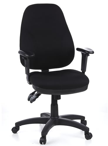 hjh OFFICE 702000 Profi Bürostuhl Zenit PRO Stoff Schwarz Bürosessel ergonomisch, Rückenlehne verstellbar, gepolstert