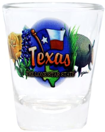 Texas Lone Star State Elements Shot Glass by World By Shotglass