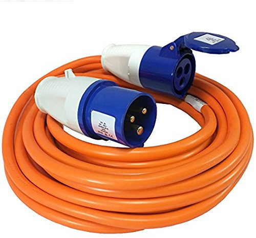 10 Meter Caravan Hook Up Extension Lead Cable 16A 240V Mains 3 Pin Plug & Socket