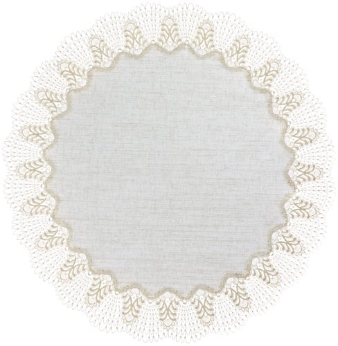 Plauener Spitze 4048L_14_80 Tischdecke Oslo L, Größe 80 cm, rund