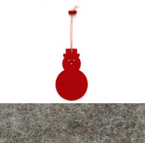 Hey-Sign Filz-Anhänger Schneemann - 7x10cm - braunmeliert