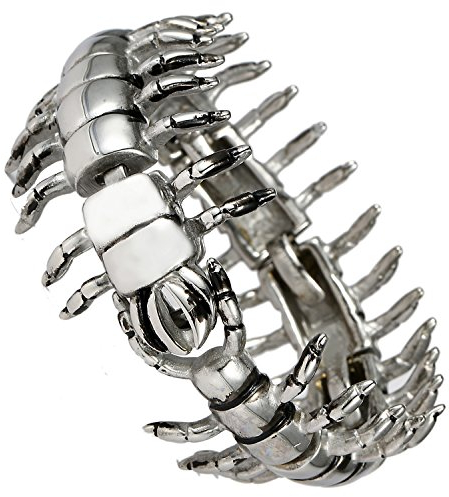 DonDon Herren Gothic Punk tausendfüssler Armband aus Edelstahl