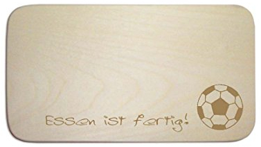 Frühstücksbrettchen « FUSSBALL » mit persönlicher Wunschgravur - Brett Frühstücksbrett Frühstück - Socker Fußball