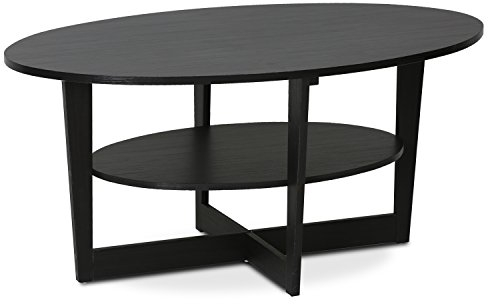 Furinno Ovaler Couchtisch, Holz, Nussbaum, 50.01 x 50.01 x 41.88 cm, Walnuss