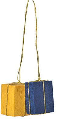 Rudolphs Schatzkiste Baumbehang Pakete gelb/blau BxTxH= 2x2x3cm NEU Christbaum Christbaumschmuck Baum Baumbehang Weihnachten Baumschmuck Holzschmuck Holz Seiffen Erzgebirge Strauchbehang DEK