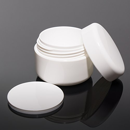 Lot de 50 pots vides à double paroi - 15 ml - Blanc