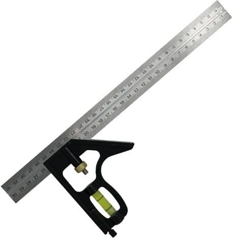 dapetz® Kombinationswinkel 300 mm DIY Tools Präzise Level W/300 mm Stahl Klinge