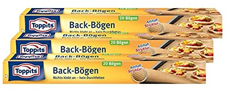 Toppits Back-Bögen 20 Bögen 38x42 cm Antihaft-Struktur (4er Pack)
