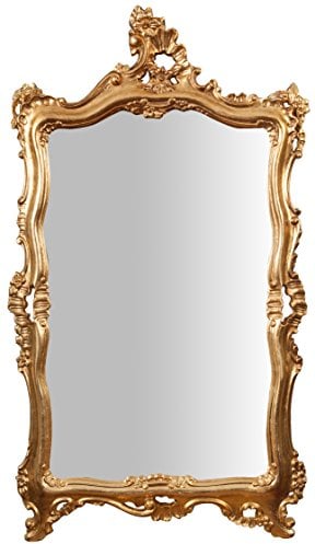 Biscottini Großer Spiegel für Wohnzimmer 205x106 cm Made in Italy | Große Spiegel für Schlafzimmer | Holzspiegel Barock | Extra großer Wandspiegel