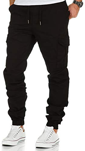 Amaci&Sons Herren Stretch Jogger Cargo Chino Jeans Hose 7006