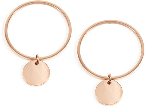 Happiness Boutique Damen Creolen mit Plättchen in Rosegold | Runde Ohrringe Minimalist Edelstahlschmuck