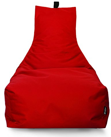 Lounge Sitzsack Liege Beanbag 32 Farben wählbar 90cm(Ø) Rückenlehne Bodenkissen Indoor Outdoor Sitzsäcke Gaming Kinder Bean Bag Erwachsene Riesensitzsack gefüllter Sessel(Rot)