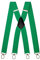 Olata Bretelle Larghe e Robuste a X con Moschettoni – Regolabili, Unisex, 4 cm di Larghezza, Ideali per Lavoro e Uso Quotidiano. Verde (Clip D'Argento)