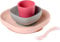 BÉABA Juego de Vajilla en Silicona Infantil, Ventosa resistente, Set de 4 Piezas para bebé, Plato + Bol + Taza + Cuchara, Accesorios para el Aprendizaje de bebé, Rosa