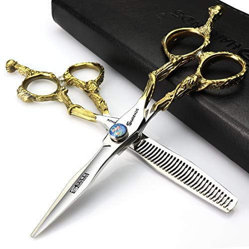 Professionelle Friseurschere Japanisches Material Stahl 440c, Friseur Friseur Haarschneider (Silver《set》)