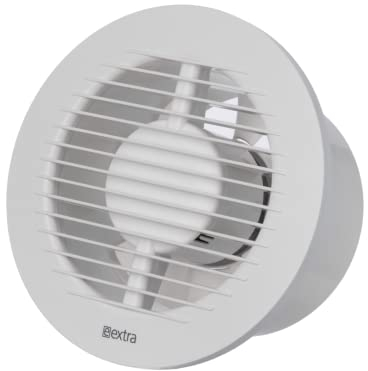 EUROPLAST Ø 125mm Weiß Bad-Lüfter mit Timer/Nachlauf - Fan zur Belüftung in Bad und WC gegen Feuchtigkeit - Leise Ventilator