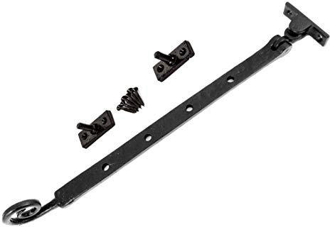 Black Antique Iron Curly Monkey Tail Style Window Casement Stays Fastener 12 INCH 300MM Stay (Standard Style)