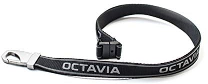 Skoda MVF42-110 Schlüsselband Octavia reflektierend Lanyard Accessoires Lifestyle Schlüsselanhänger, Schwarz, Mittel, M