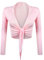 Gloop Bolero, belle, elegante veste pour femme, manche longue, noeud Bolero,XL,Rose