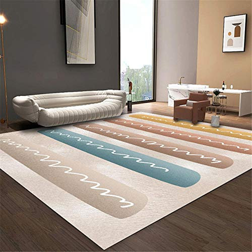 Kunsen Tapis Ext¨¦Rieur Tapis de Salon de Chambre de Chambre à Coucher d'impression Minimaliste Moderne Tapis Adolescent Tapis Carreaux De Ciment Beige 50X80CM