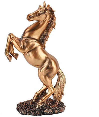 ASHATA Umweltfreundliche Harz Glücksgeschenke Pferdestatue Skulptur, Pferdestatue im europäischen Stil, Tischdekoration Restaurants für Wohnkultur für(bs-021 Copper Color)