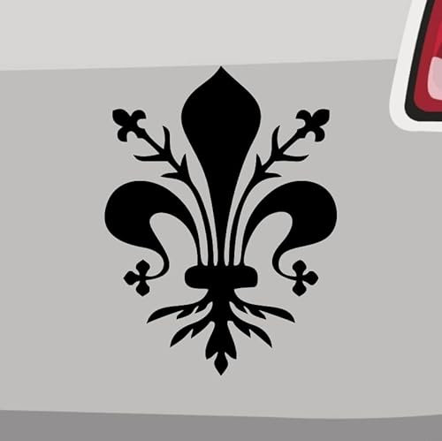Stickerfreaks - Florentiner Lilie Aufkleber - 6 Größen, 21 Farben - Heraldik Wappen Florenz Italien - Schwarz - Made in Germany