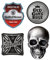 cut-it folientechnik & design MG654 / Steel Set 9cm Aufkleber Oldschool Skull Old Guys Rule Motorrad Chopper Biker Custom Auto Sticker Kult Vintage Retro