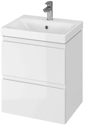 BAD LAND Waschbecken mit Unterschrank Waschtisch 2-Schubladen MODUO 50 cm Weiß