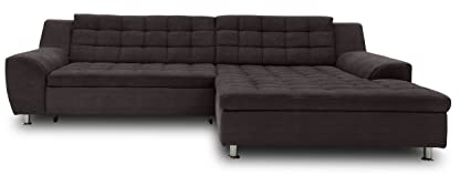 DOMO. collection Ecksofa Merida, Sofa in L-Form, Eckcouch, Couch-Garnitur, Polsterecke 304 x 200 x 84 cm (BxTxH), espresso