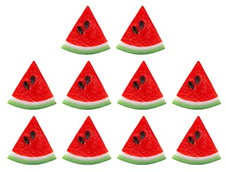 jojofuny 10 Stücke Künstliche Wassermelone Platten Simulation Wassermelone Künstlich Dekoration Requisiten Home Wassermelone Früchte Mini für Lustige Obst Fotografie Scheibe Hochzeit