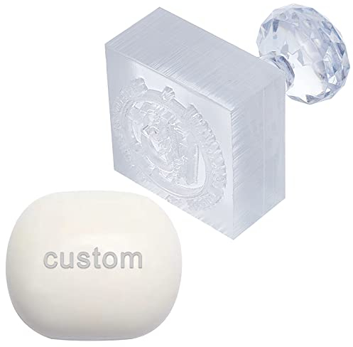 CRASPIRE Sellos de Jabón Personalizados Sellos de Jabón Acrílicos Fabricación Hecho A Mano 1.7 Pulgada Personalizado con Mango En Relieve