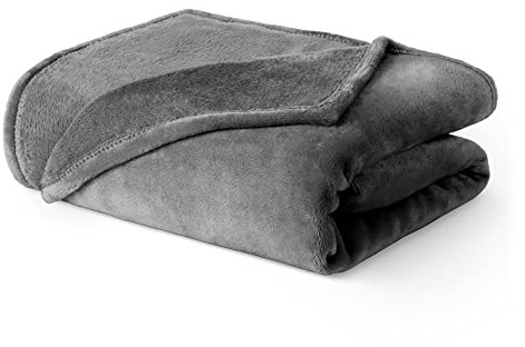 LIVIVO Flannel Fleece Blanket- Super Soft Cosy Cuddly Sofa Throw - Perfect For Bed, Sofa, Travel, Picnic & Camping - Single/Double/King (Urban Chic, Single)