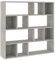 vidaXL Bücherregal Raumteiler Standregal Aktenregal Büroregal Raumtrenner Regal Wandregal Aufbewahrungregal Betongrau 105x24x102cm