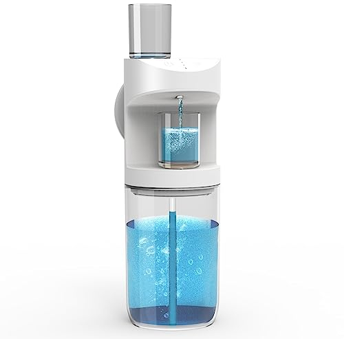 Automatischer Mundspülspender, 550 ml (548.6 g) Mundspülspender für Badezimmer mit magnetischen Bechern, 3 Dosierstufen, lange Standby-Zeit, Weiß