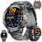 LIGE Militär Smartwatch Herren mit Anruf Texte Erinnerung, 530mAh Akku - 1.45''Amoled Display 100+ Sportmodi Fitnessuhr mit Herzfrequenz, SpO2, Schlafmonitor, Smartwatch für Android iOS, DunkelSchwarz