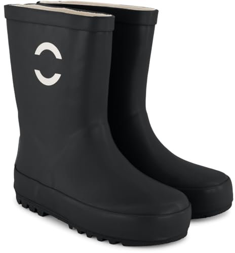 Mikk-line Stivali di gomma per bambini | Stivali da pioggia imbottiti per bambini | Stivali di gomma impermeabili | Scarpe da pioggia e stivali per bambini, Nero , 38 EU