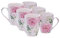 mucHome Kaffeebecher aus Porzellan 250ml Rosen Kaffeetasse Teetasse mit Henkel Tasse (6er Set Kaffeebecher)