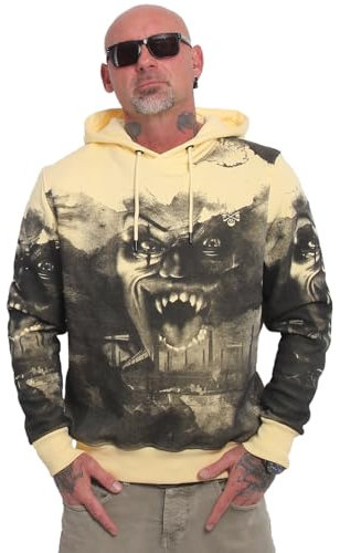 Yakuza Herren Horror Allover Kapuzenpullover, Pale Banana, M