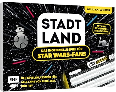 Stadt, Land, das inoffizielle Spiel für Star Wars-Fans – Der Spieleklassiker für alle Fans von Luke, Leia und Rey: Der ultimative Stadt, Land, Fluss-Spieleblock mit 52 galaktischen Kategorien