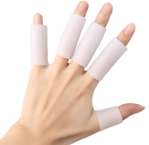 10 PCS Finger Cots Gel Finger Sleeve Protectors, Waterproof Trigger Finger Pain Silicone Finger Sleeve Cushions and Protects, Provide Relief for Finger Cracking, Corns, Blisters and Calluse Project