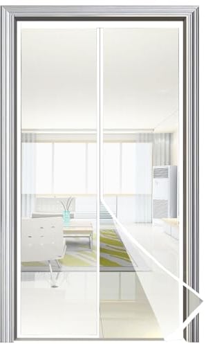 Cortina Mosquitera Magnética para Puerta Exterior con Imanes, Mosquitera Cortina Puerta Magnetica Imantada - (85x200, Blanco)