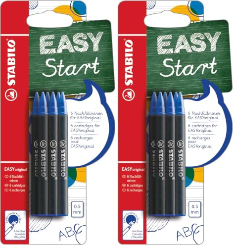STABILO - Tintenpatronen zum Nachfüllen - EASYoriginal Refill - medium - 2x 6er Pack - blau (löschbar)