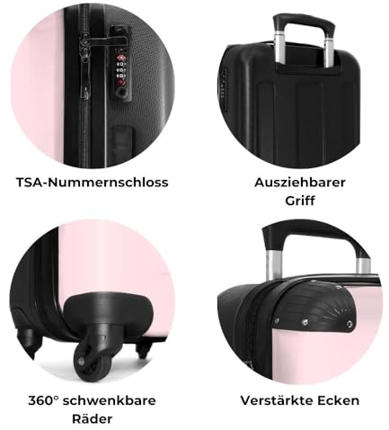 NoBoringSuitcases.com Kinderkoffer, Kinderkoffer Mädchen, Koffer Kinder, Kinder Reisekoffer, Trolley, Kindertrolley Mädchen, Koffer Rosa, Reisekoffer Personalisiert, 55x40x20 cm (Flamingo - Rosa)